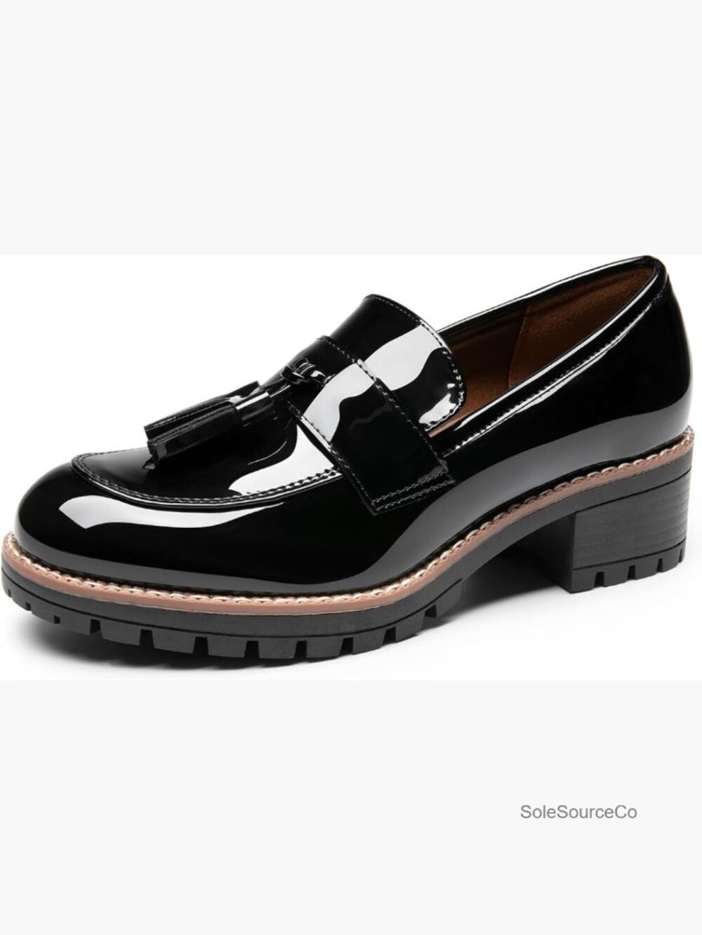 Chunky Platform Penny Loafers, Slip On Heeled Lug Sole Dressy Work Shoes